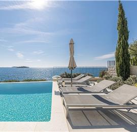 3 x 5 bedroom seafront villa with heated infinity pool near Rogoznica, sleeps 10